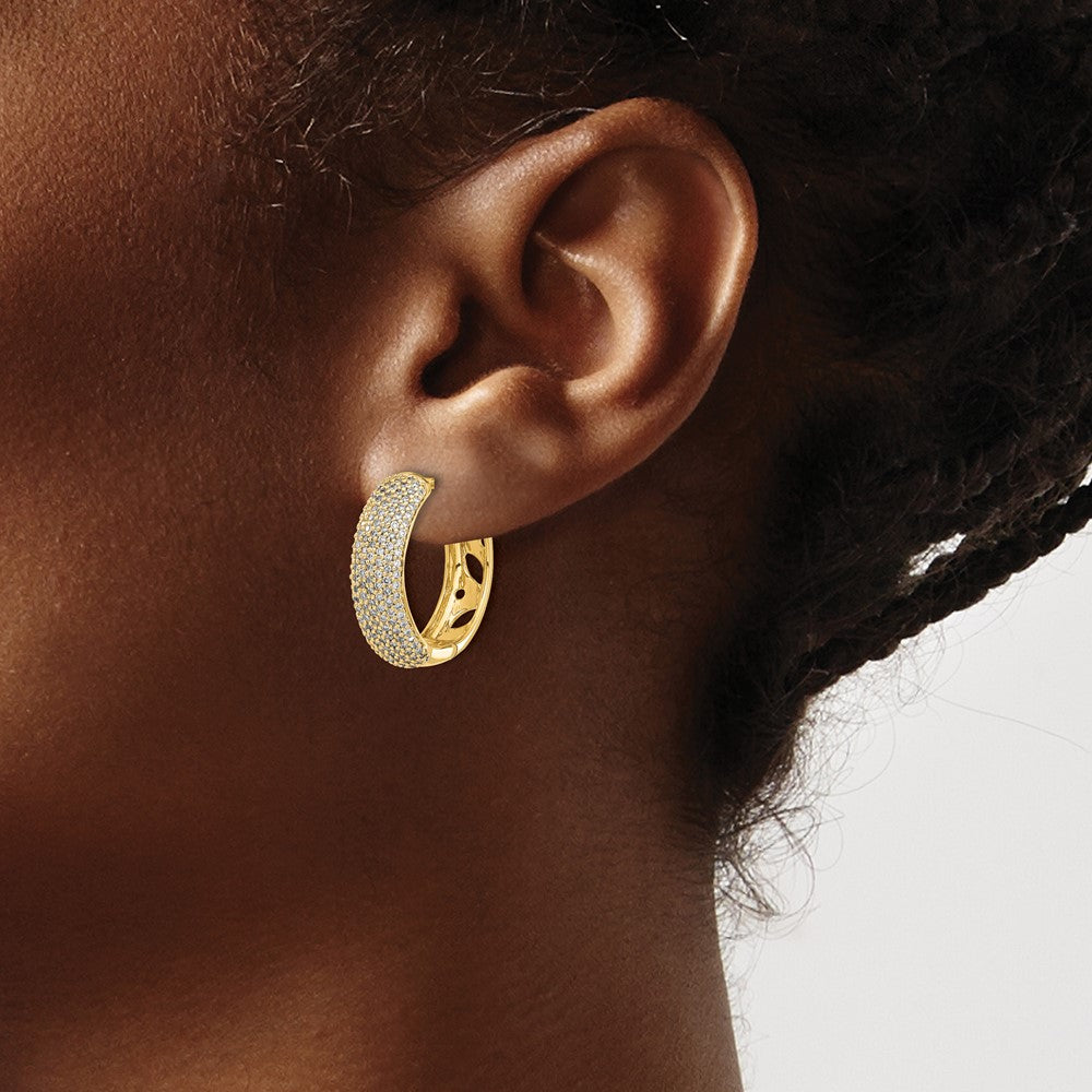 14k Diamond Hinged Hoop Earrings