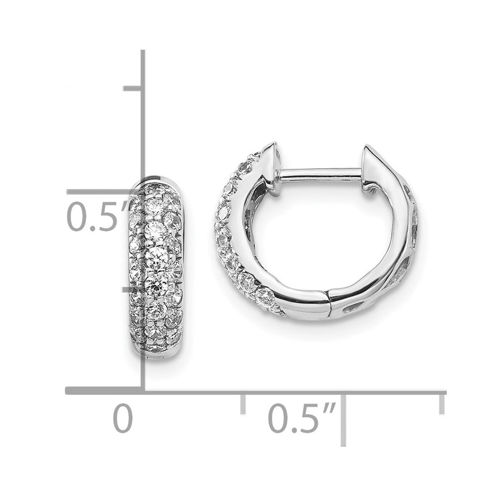10k White Gold Diamond Hinged Hoop Earrings