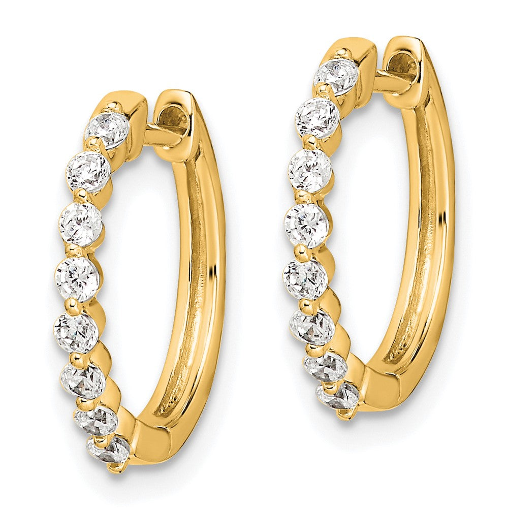 14k Diamond Hinged Hoop Earrings