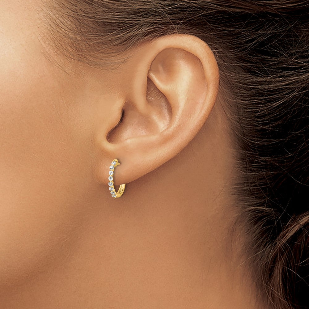 14k Diamond Hinged Hoop Earrings