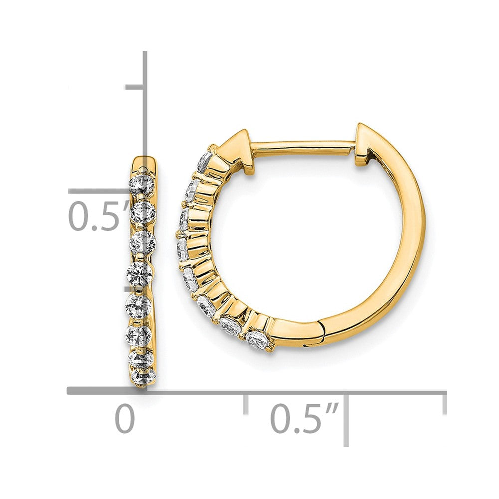 14k Diamond Hinged Hoop Earrings