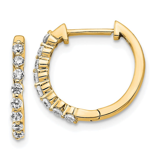 14k Diamond Hinged Hoop Earrings