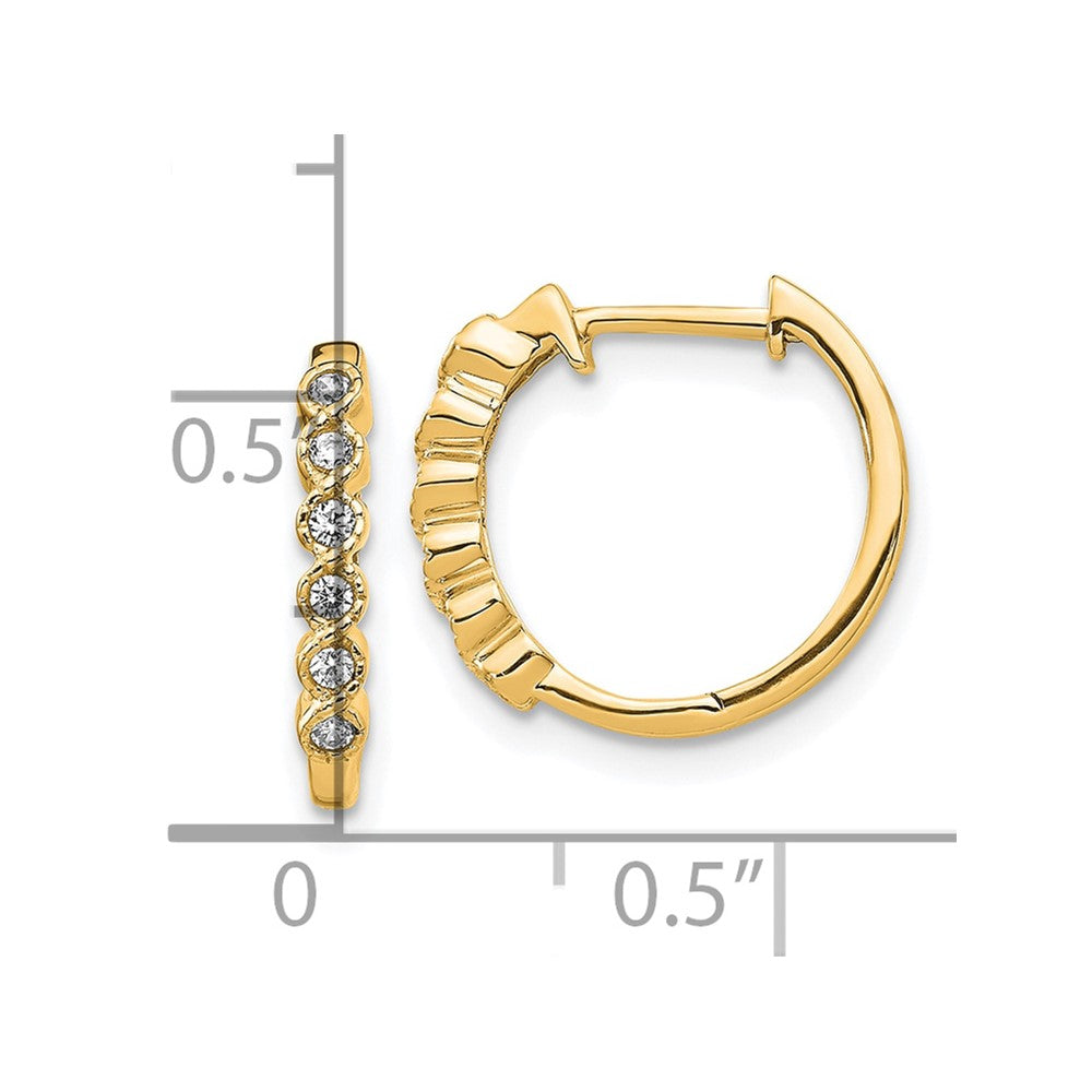 14k Diamond Hinged Hoop Earrings
