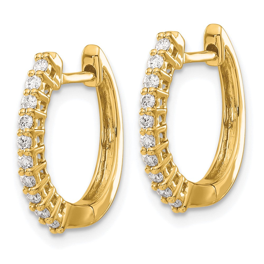 14k Diamond Hinged Hoop Earrings