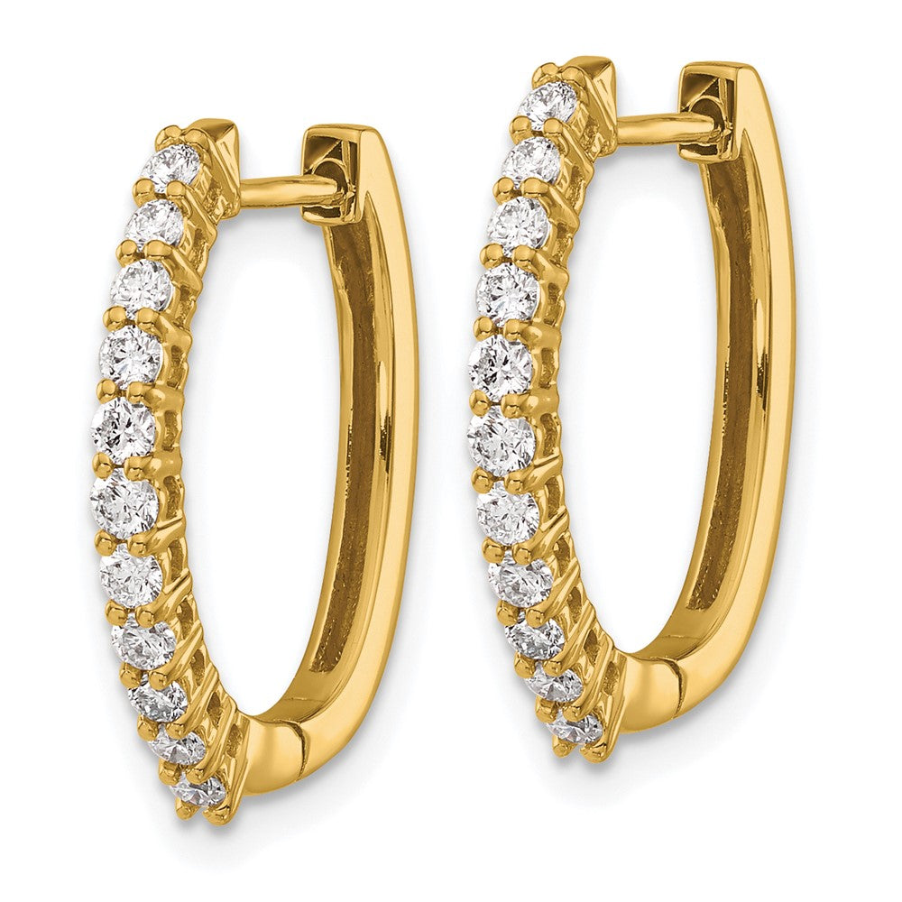 14k Diamond Hinged Hoop Earrings