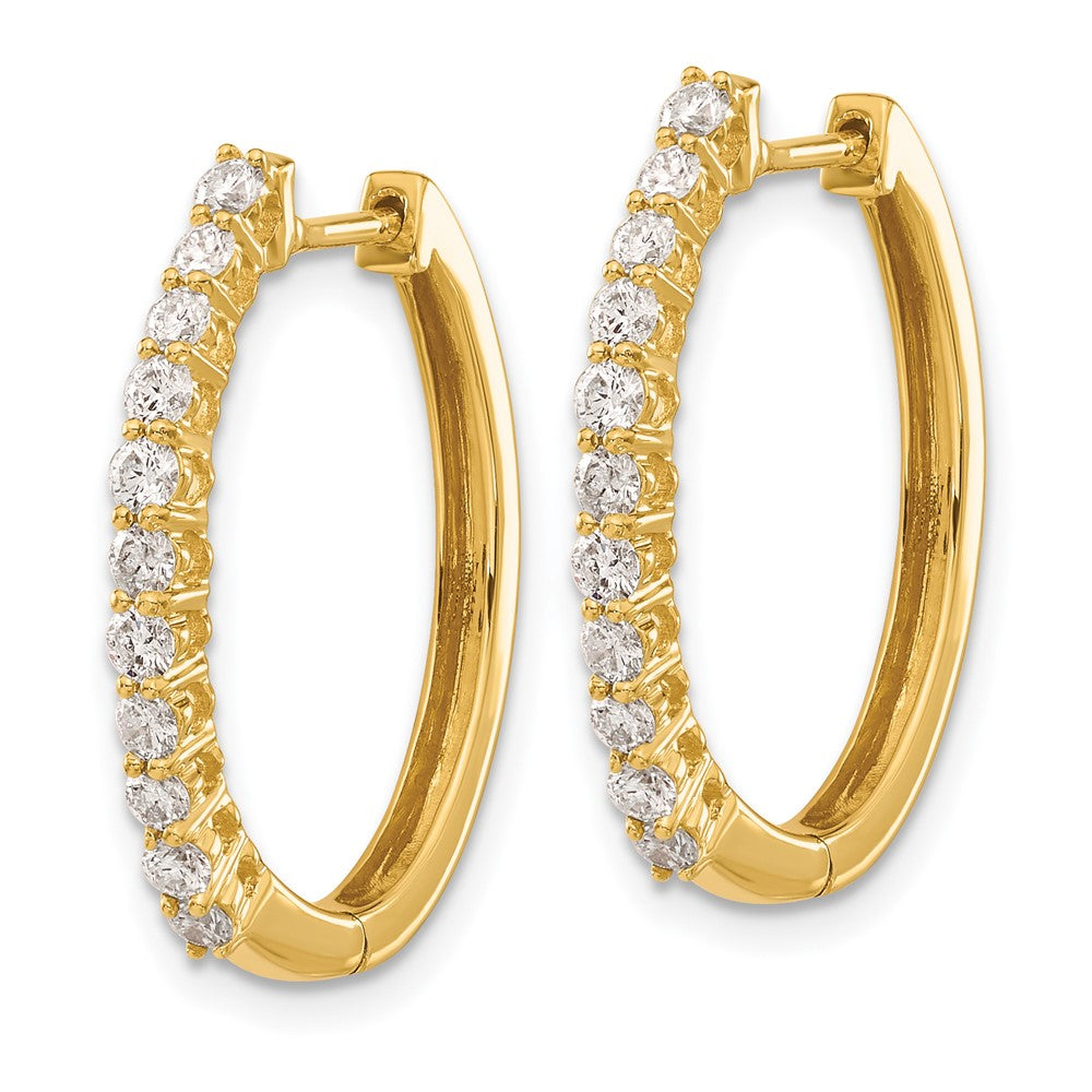 14k Diamond Hinged Hoop Earrings