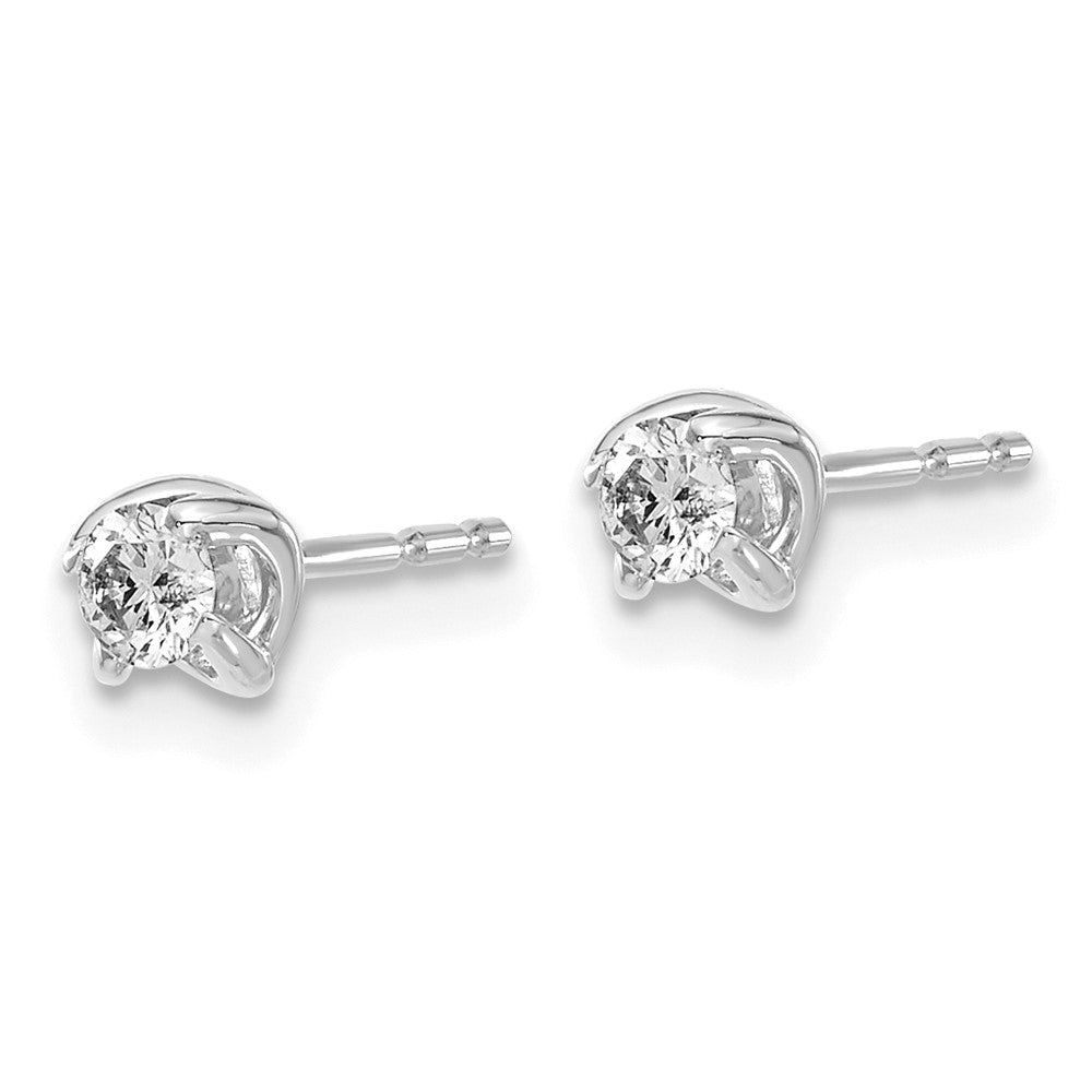 14k White Gold Diamond Post Earrings