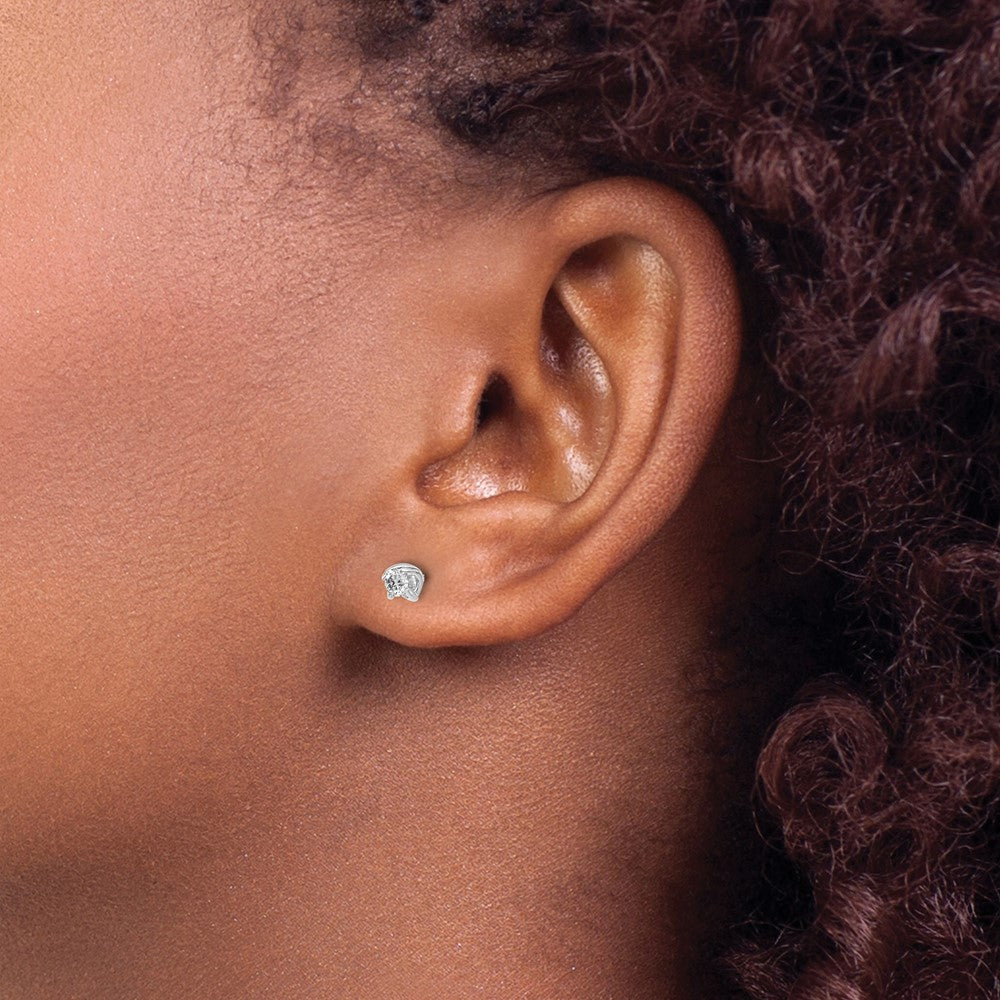 14k White Gold Diamond Post Earrings