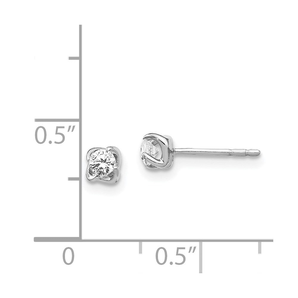 14k White Gold Diamond Post Earrings