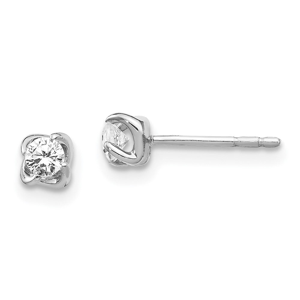 14k White Gold Diamond Post Earrings