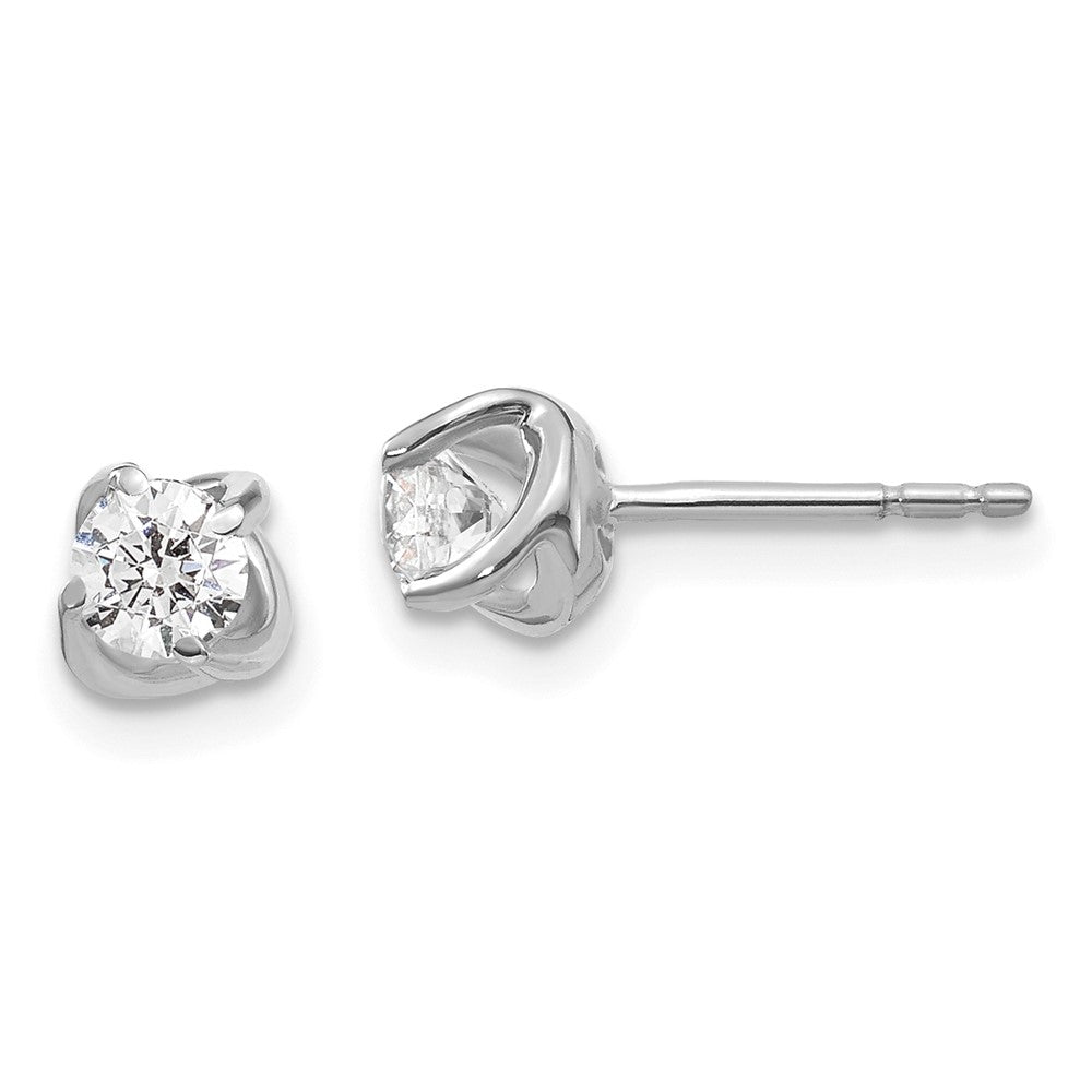 14k White Gold Fancy Twist Diamond Earrings