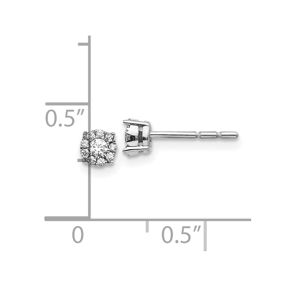 10k White Gold Diamond Cluster Post Earrings