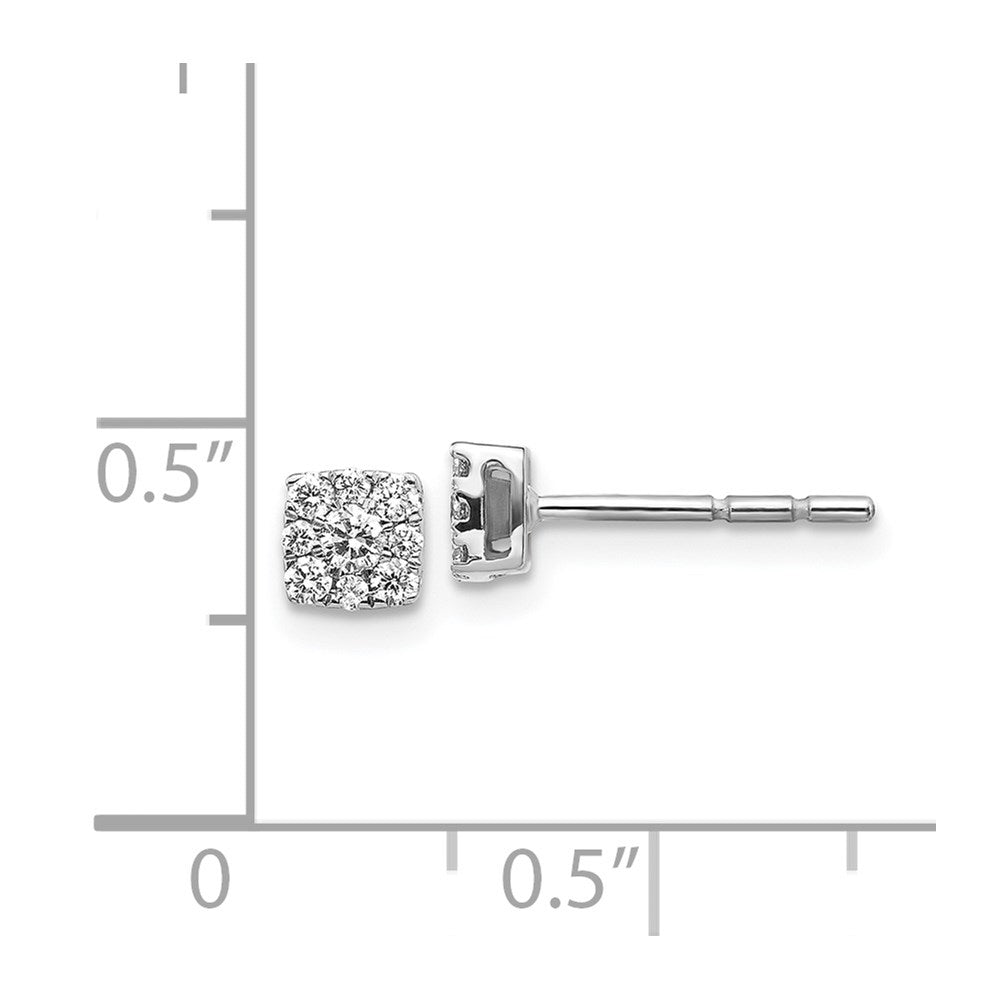 14k White Gold Diamond Cluster Post Earrings