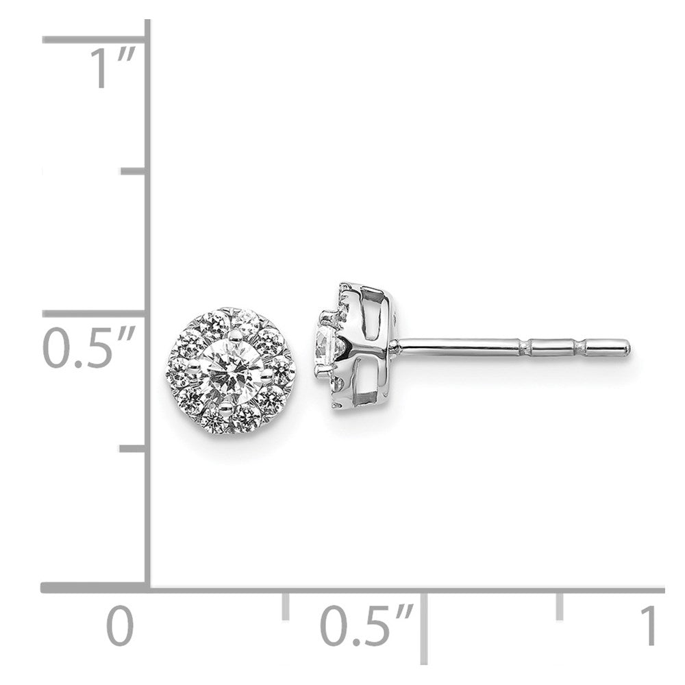 14k White Gold Diamond Cluster Post Earrings