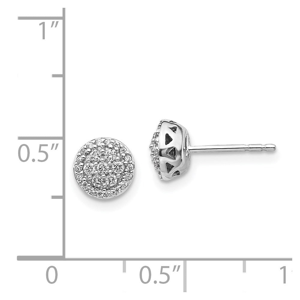 14k White Gold Diamond Cluster Post Earrings