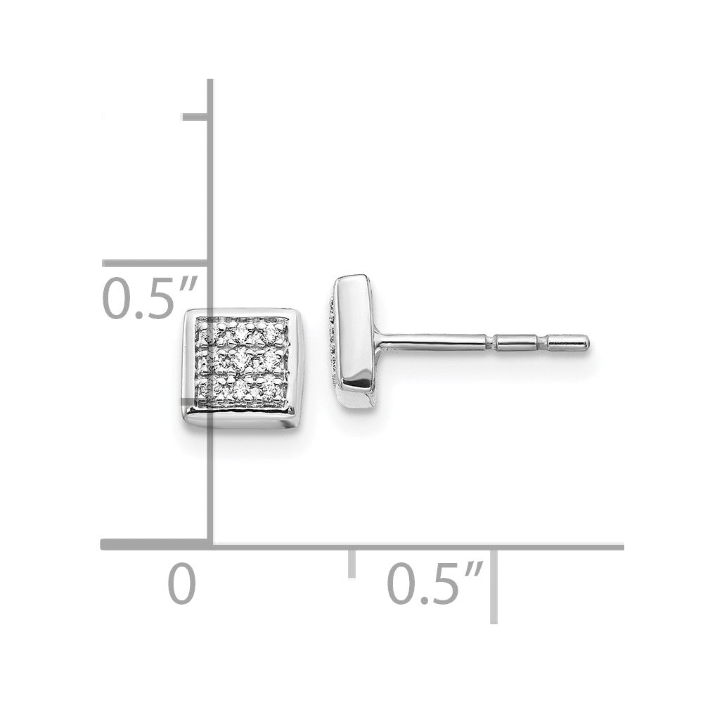 10k White Gold Diamond Post Earrings