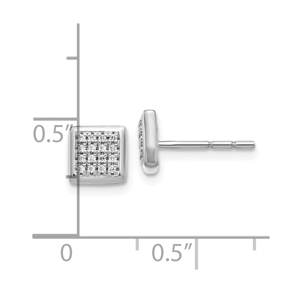 10k White Gold Diamond Post Earrings