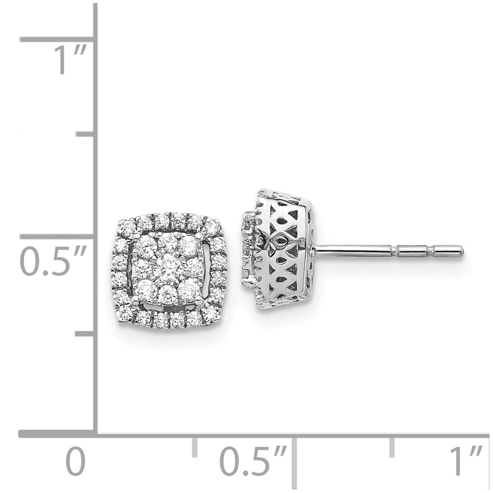 14k White Gold Diamond Post Earrings
