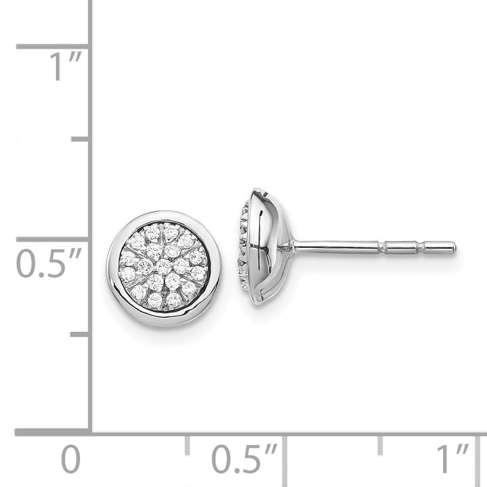 14k White Gold Diamond Cluster Post Earrings