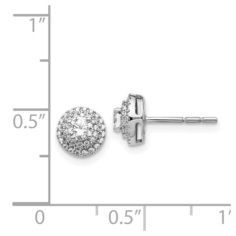 14k White Gold Diamond Cluster Post Earrings