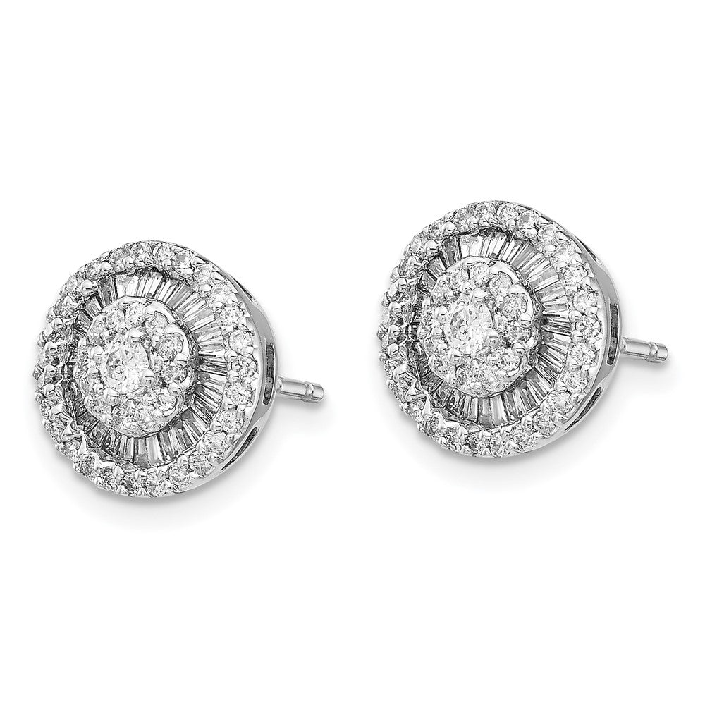 14k White Gold Diamond Cluster Post Earrings