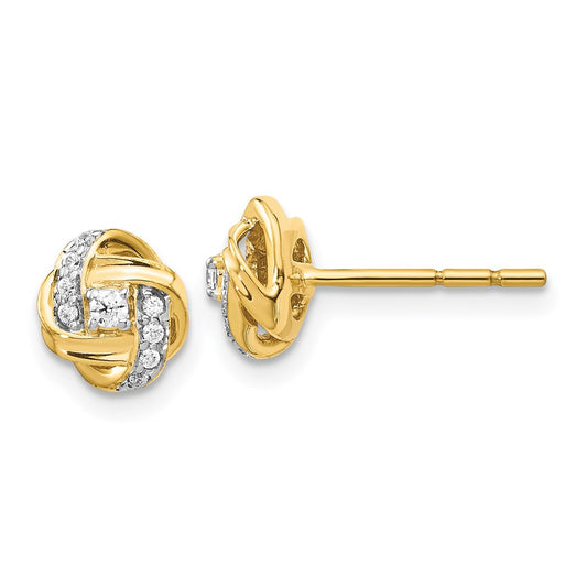 14k Diamond Knot Post Earrings