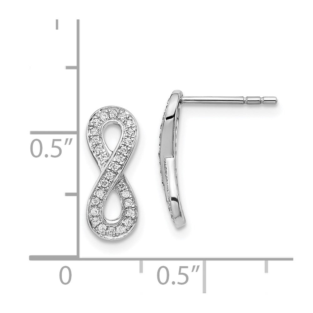 14k White Gold Diamond Infinity Earrings