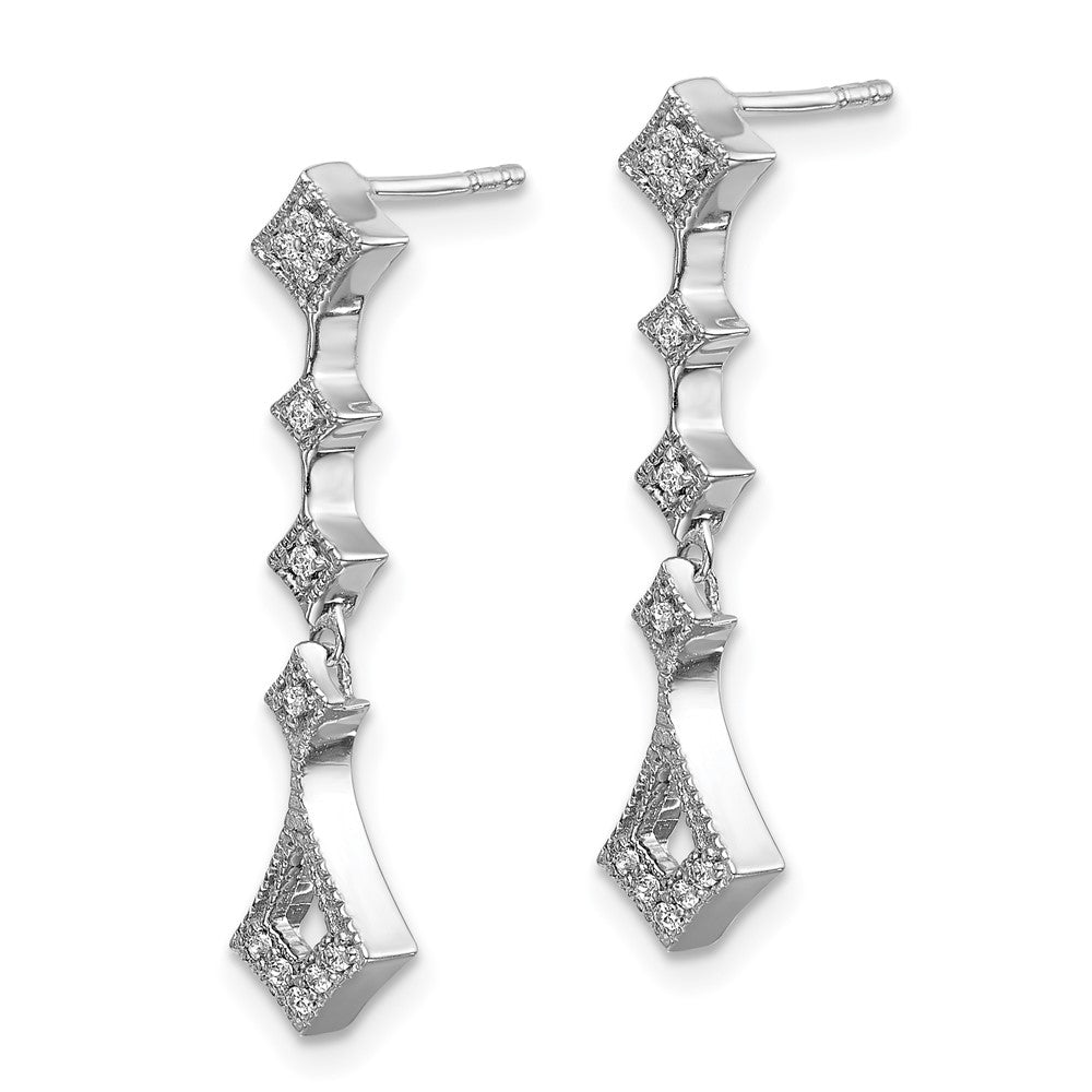 14k White Gold Diamond Vintage Earrings