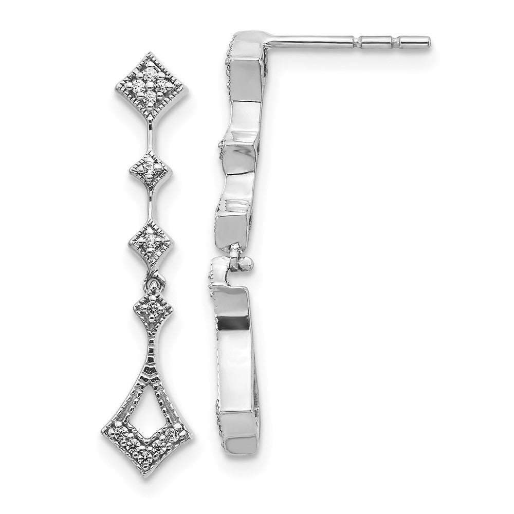 14k White Gold Diamond Vintage Earrings
