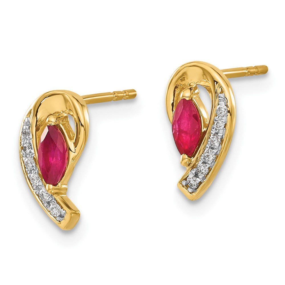 10k Diamond and Ruby Earrings