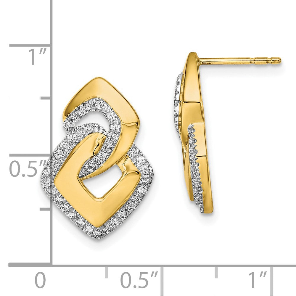 14k Polished Diamond Fancy Shaped Post Earrings