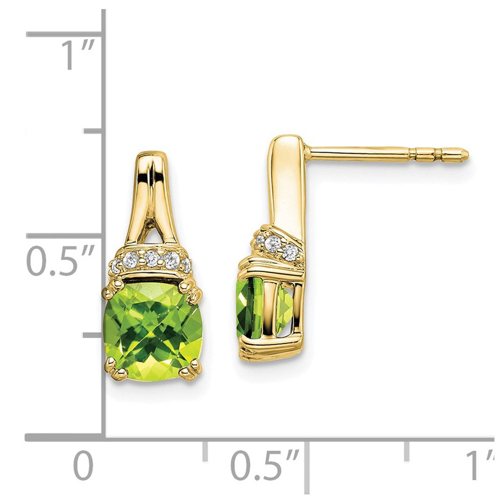 10k Yellow Gold Peridot and Diamond Earrings