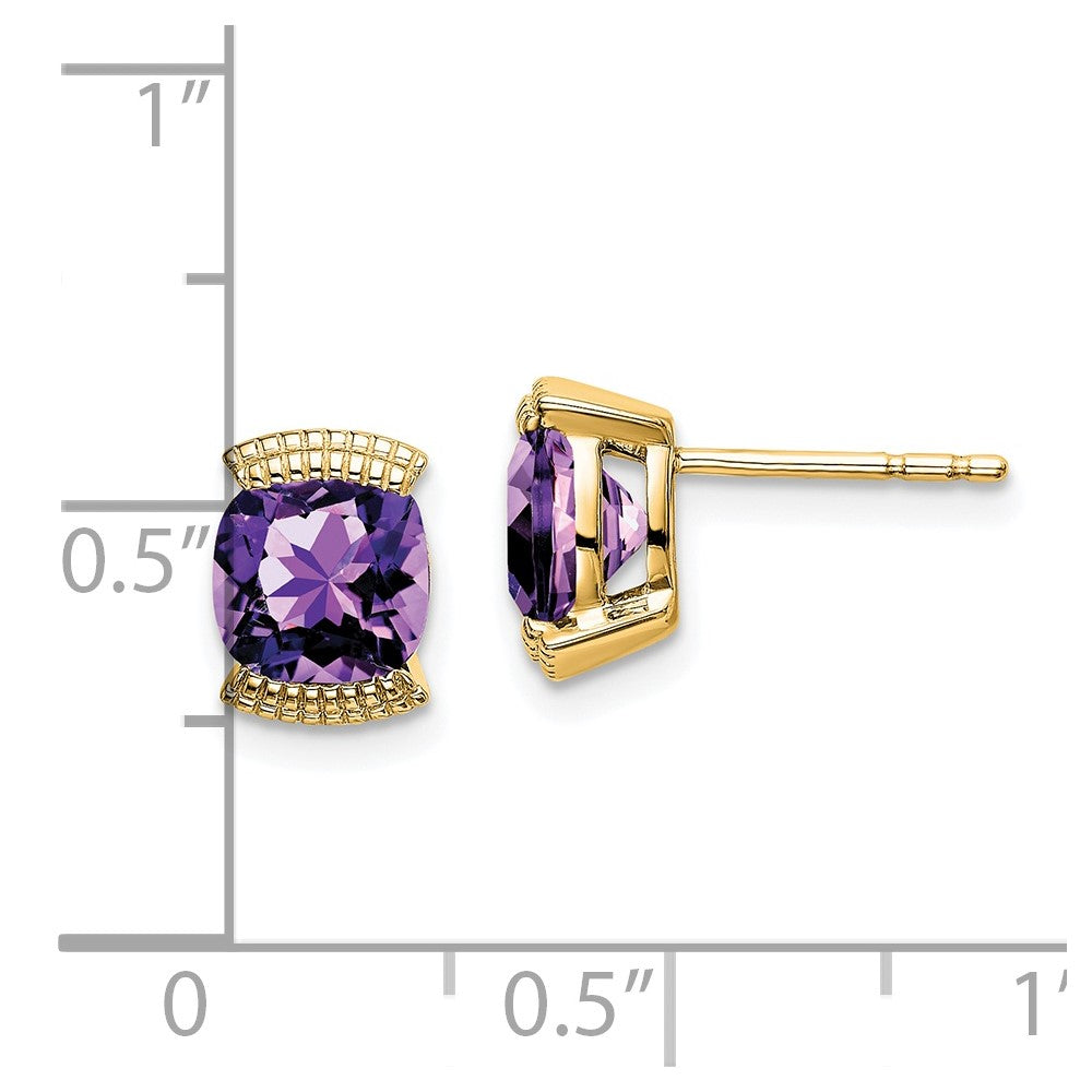 14k Amethyst Post Earrings