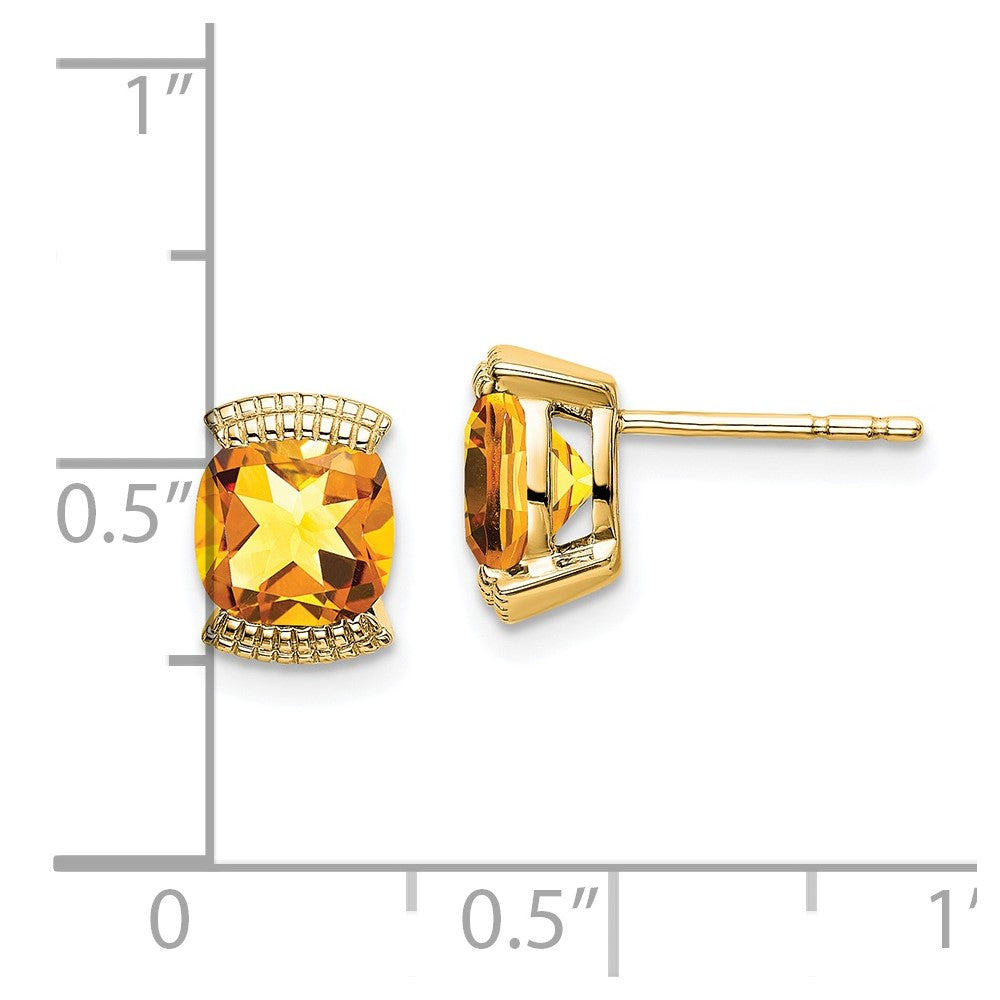 14k Citrine Post Earrings