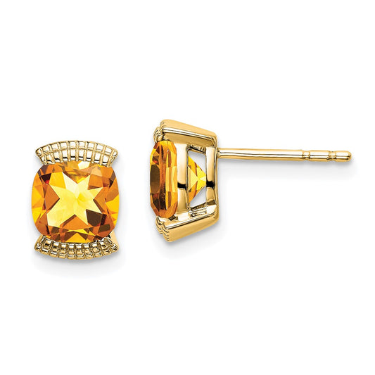 14k Citrine Post Earrings