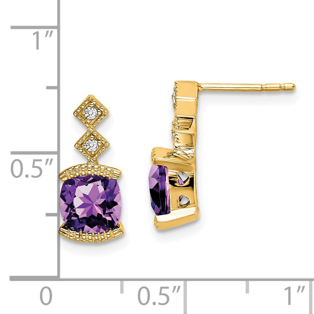 14k Amethyst and Diamond Earrings