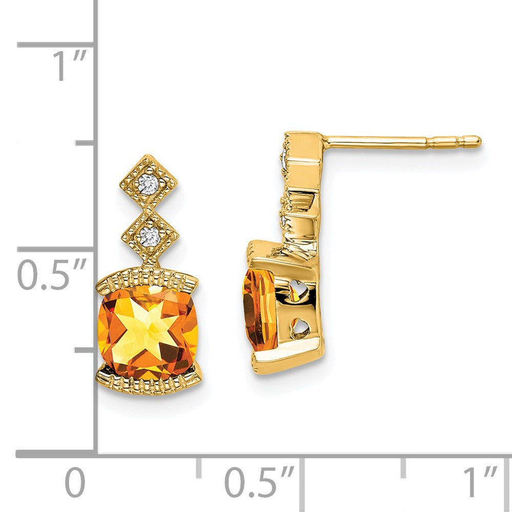 14k Citrine and Diamond Earrings