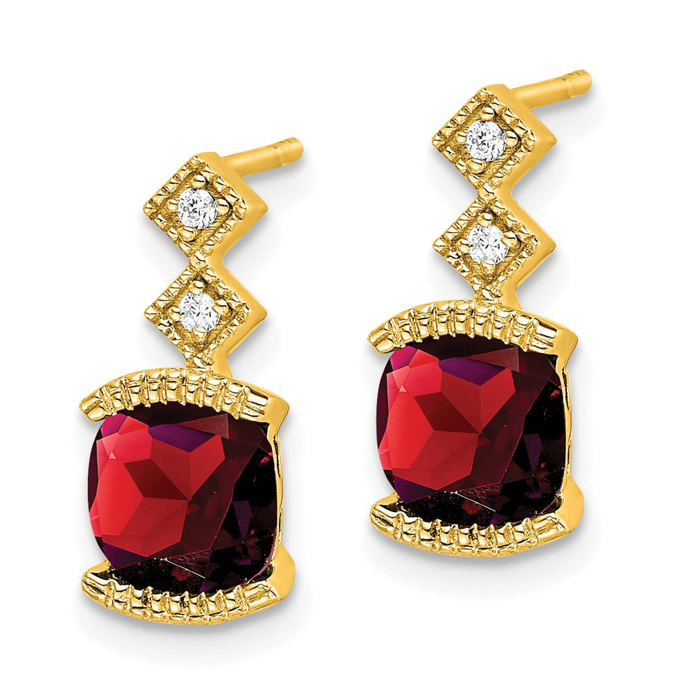 14k Garnet and Diamond Earrings