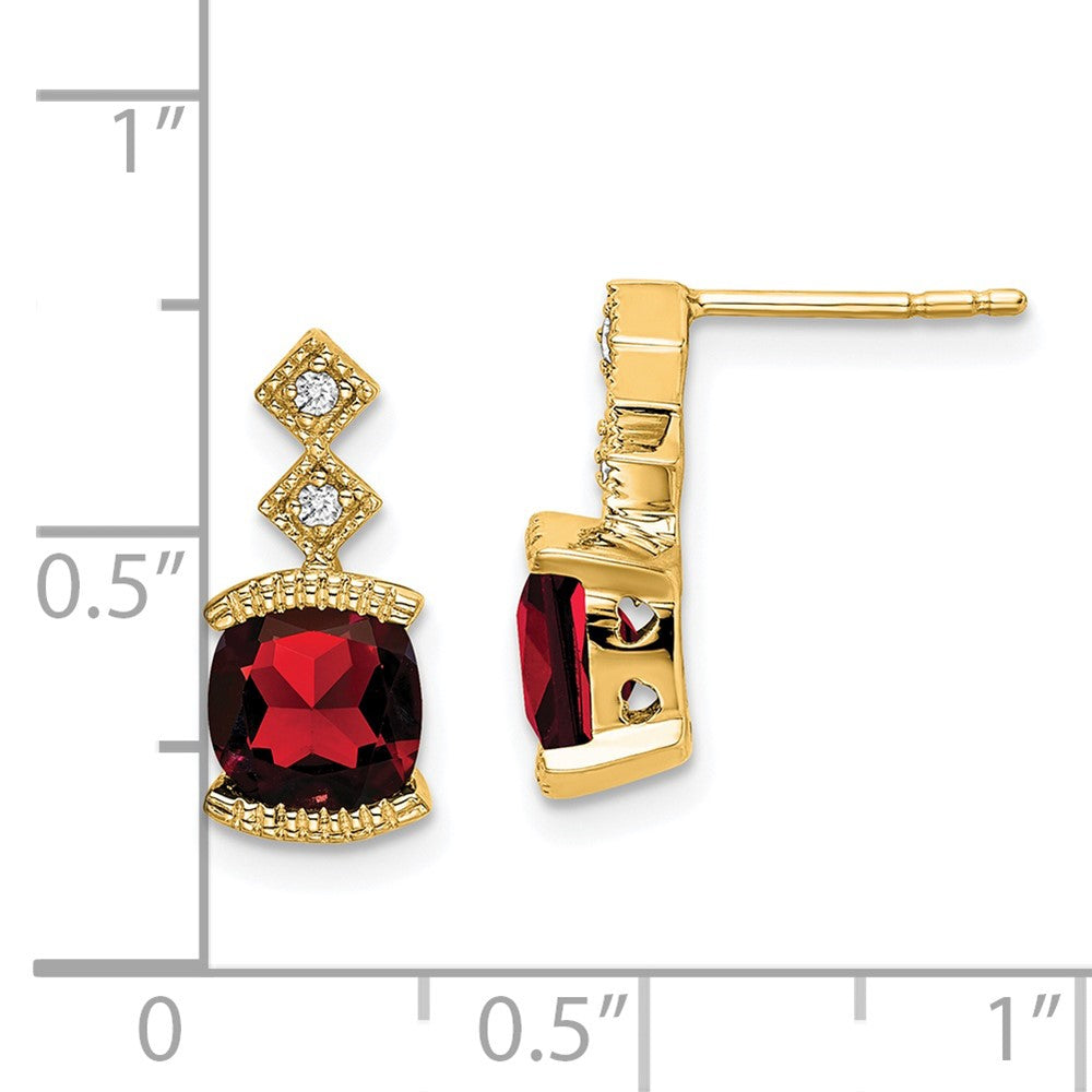 14k Garnet and Diamond Earrings