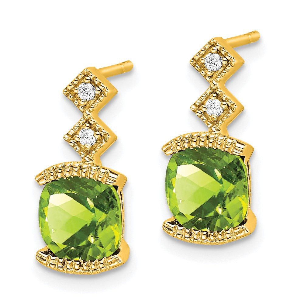 14k Peridot and Diamond Earrings