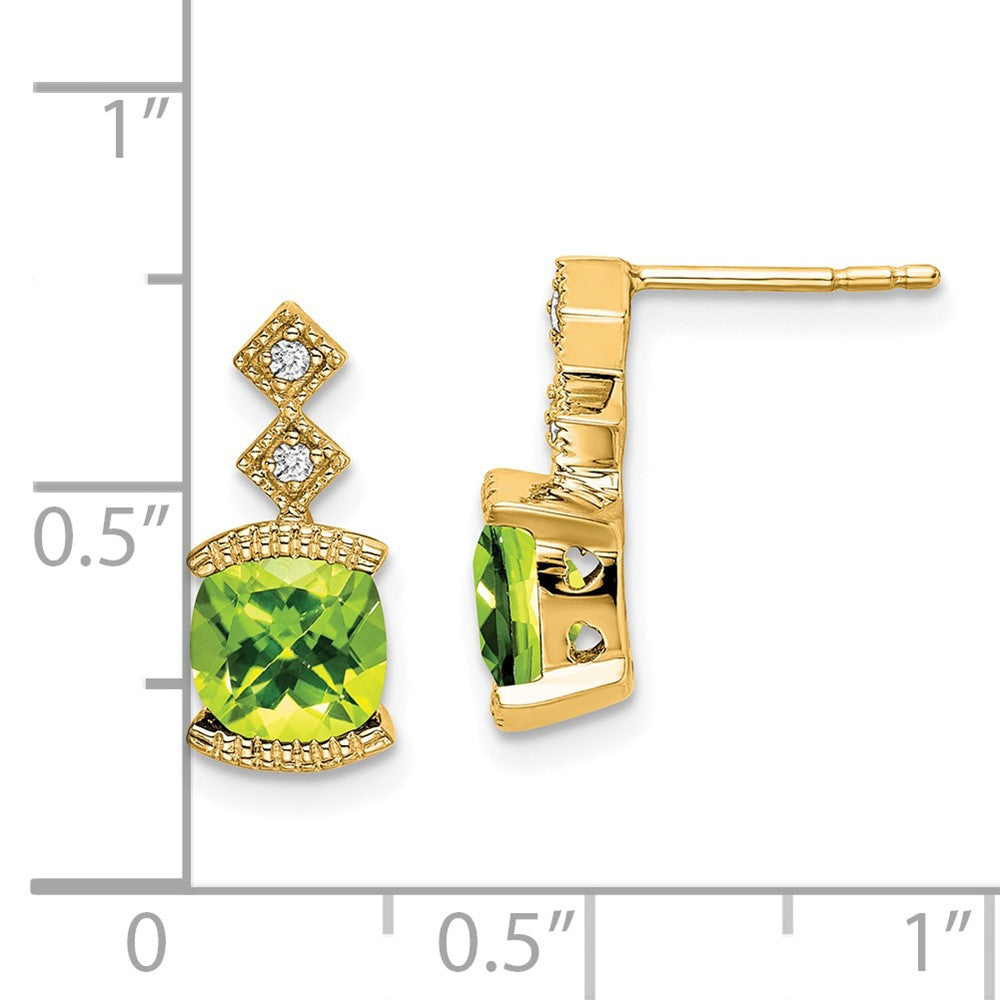 14k Peridot and Diamond Earrings