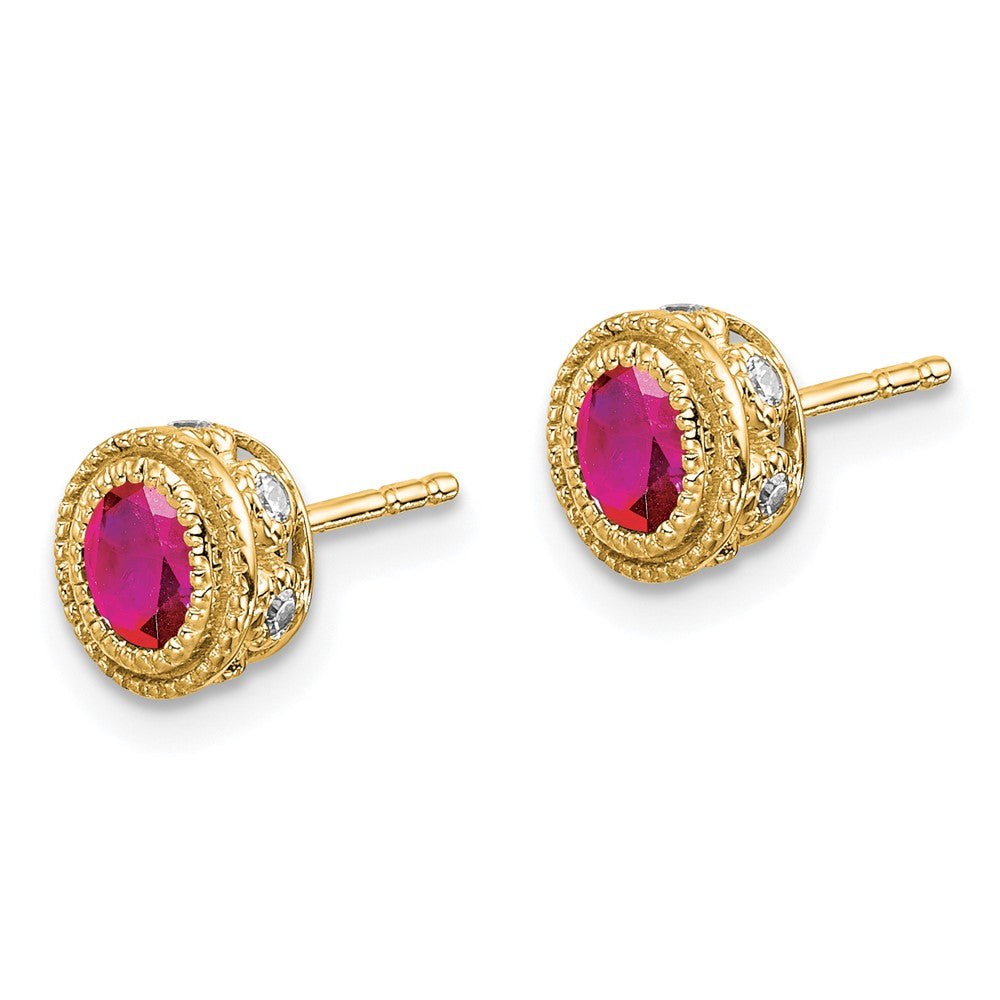 14k Ruby and Diamond Earrings