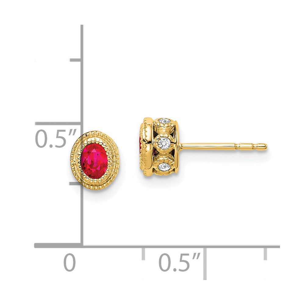14k Ruby and Diamond Earrings