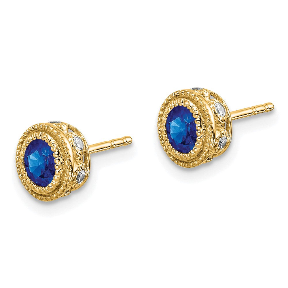 14k Sapphire and Diamond Earrings