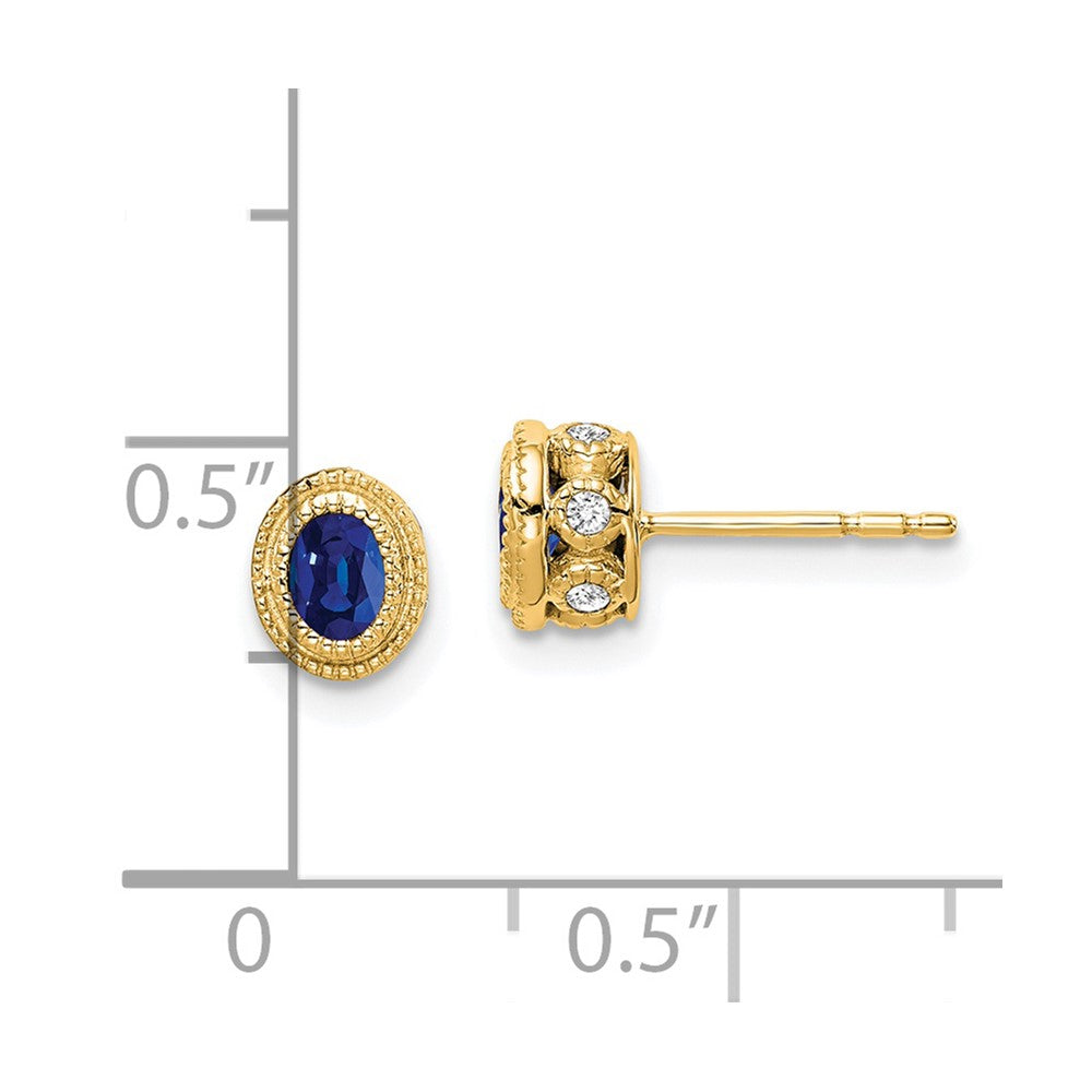 14k Sapphire and Diamond Earrings