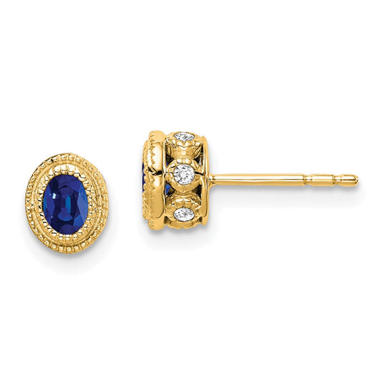14k Sapphire and Diamond Earrings