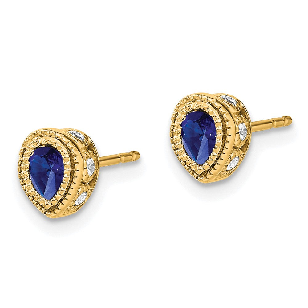 14k Sapphire and Diamond Earrings