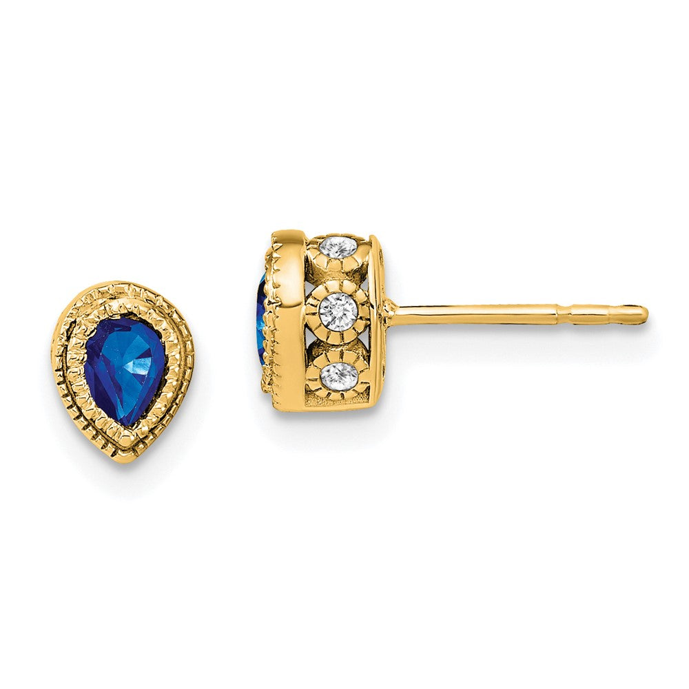 14k Sapphire and Diamond Earrings