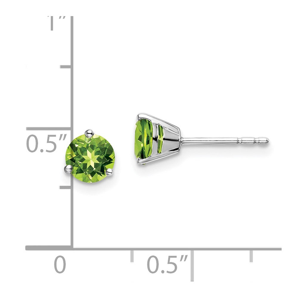 14k White Gold Round Peridot Earrings
