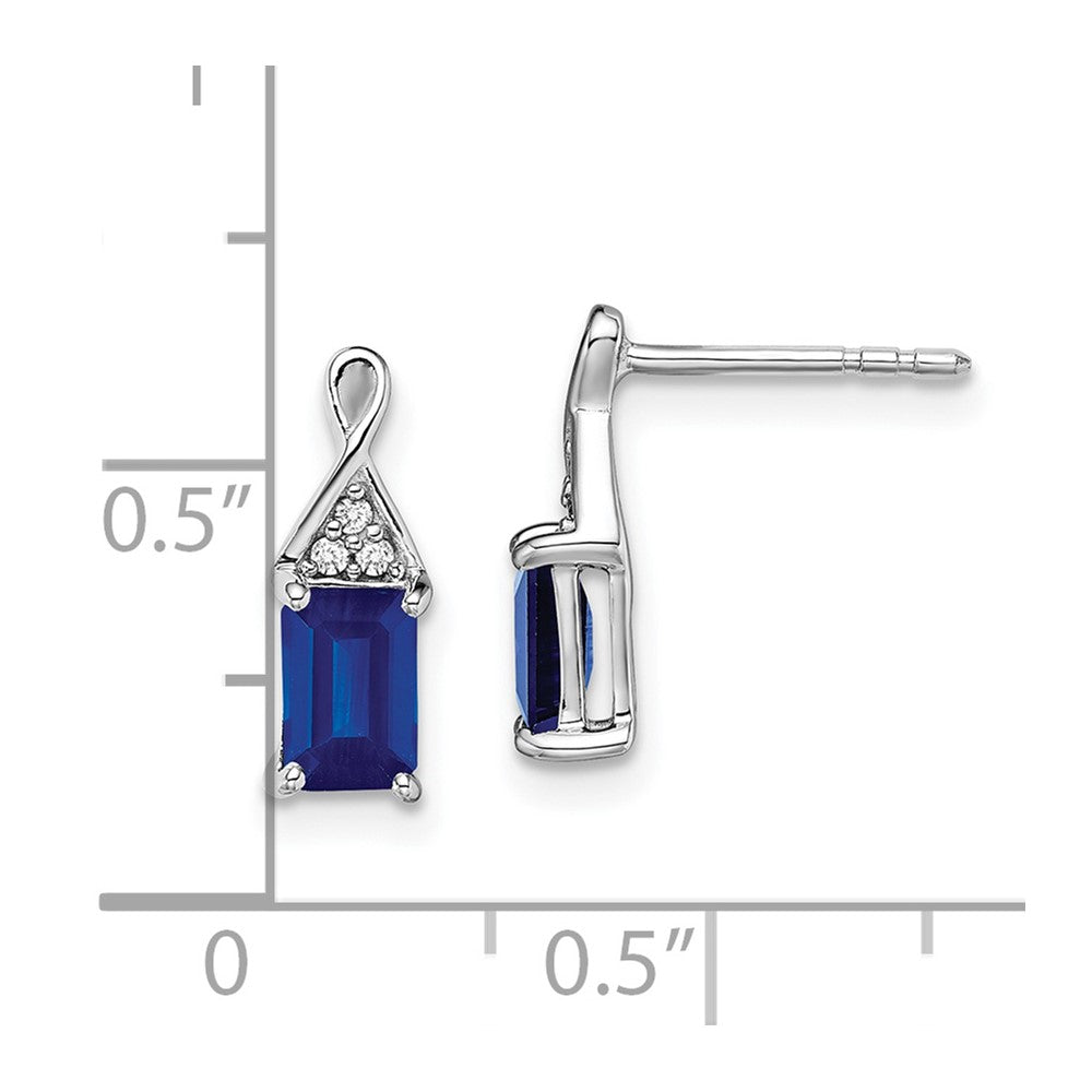 14k White Gold Sapphire and Diamond Earrings